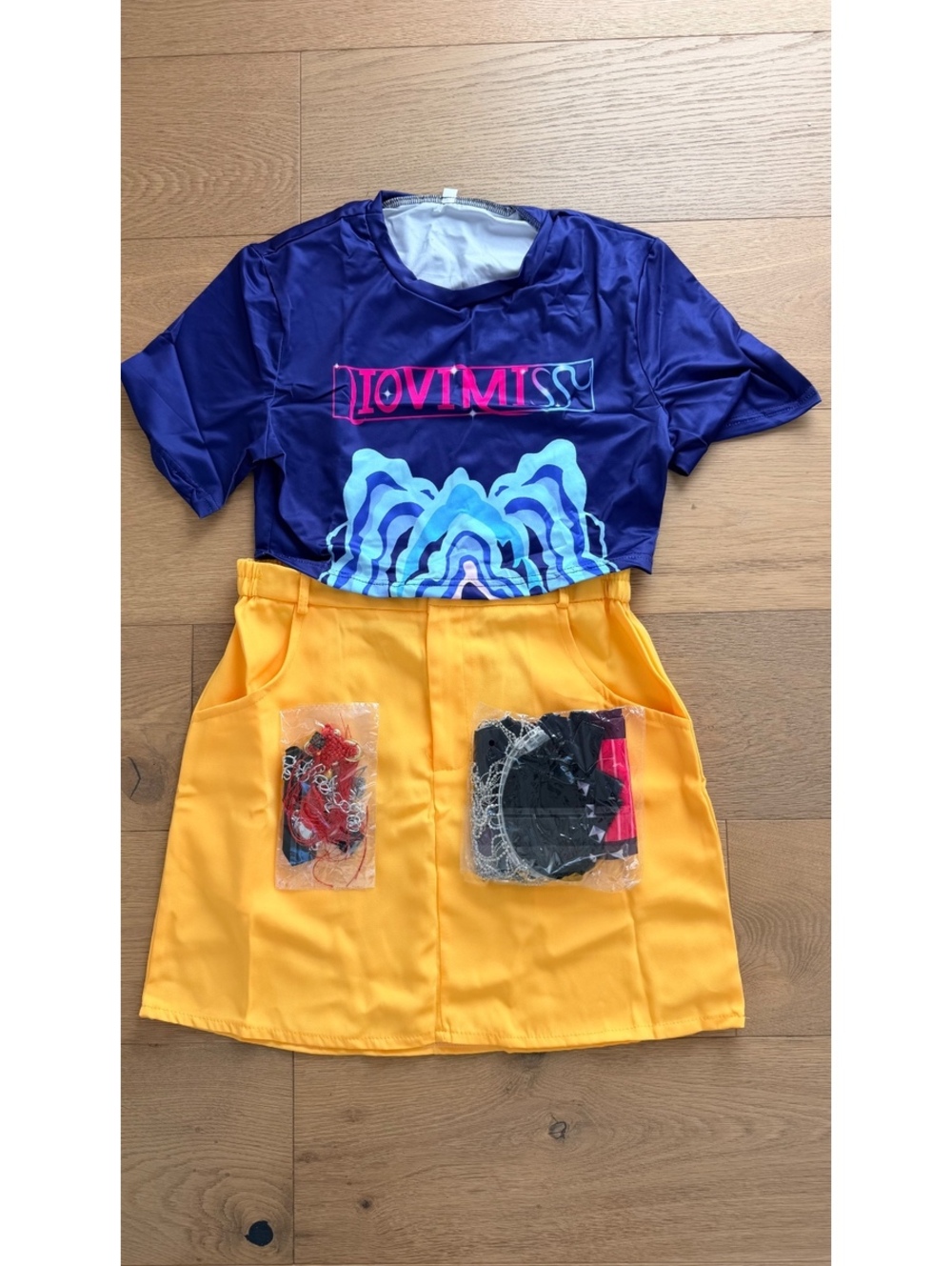 Mira K-Pop Demon Hunters Cosplay Costume Set Yellow Skirt Crop Top Womens M NIB